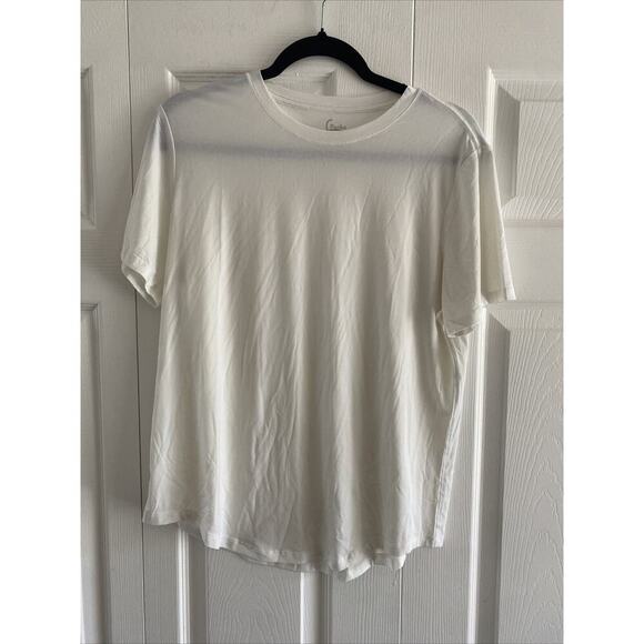 Fanka Women's Large White Instabreeze Athletic Short Sleeve Top Gym Yoka Workout - Picture 1 of 3
